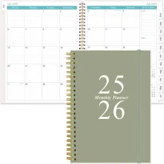 2025-2026 Monthly Planner - 9" x11" - Green