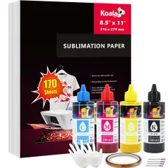 Koala Sublimation Combo Kit - 170 Sheets 8.5x11 Paper + Ink for Epson