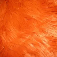 1 Yard Vibrant Orange Shaggy Faux Fur Fabric Soft & Plush, 60 Inch Width