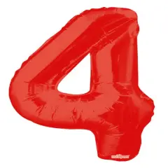34" Numeral 4 Balloon - Red, 1ct
