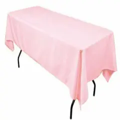 Rectangular Light Pink Polyester Tablecloth 60&times;144 Inch Elegant D&eacute;cor for Weddings, Parties & Banquets