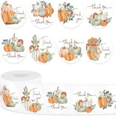 500Pcs Fall Thank You Stickers Watercolor