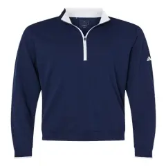 Adidas&reg; Lightweight Quarter Zip Pullover Collegiate Navy/ W