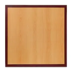 Emma and Oliver 30" Square 2-Tone High-Gloss Resin Table Top with 2" Thick Drop-Lip Cherry/Mahogany