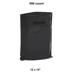 Classy 12 x 15" Die Cut Handle Bags for Black