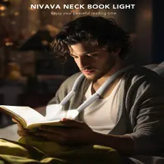 Neck Reading Light, Book Light for Reading in Bed [Steering Shafts Adjustment], Bendable Silicone Arm, Long Lasting LED Rechargeable Knitting Light for Camping, Repair, Crochet & Craft, White