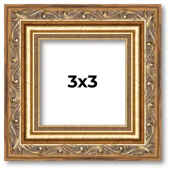 3x3 Museum-Quality Picture Frame with UV-Resistant Acrylic & Acid-Free Backing, Available in 4 Finishes - Gold, Silver, Bronze, and Black