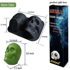 Extra Large Silicone Skull Cake Mold Haunted Skull Baking Cake Pan for Halloween and Birthday Party