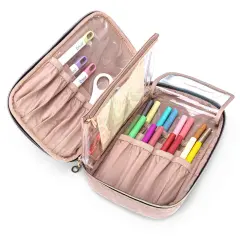 Carrying Case Compatible with Cricut Tools Set, Accessories Organizer Bag for Craft Pens and Basic Tools, Dusty Rose (PATENTED DESIGN)