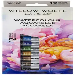 Willow Wolfe Essential Watercolor Paint Set 12ml 12/Pkg-Assorted Colors