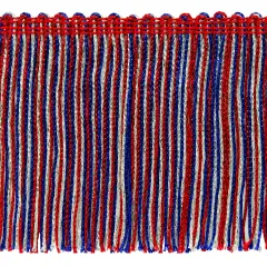 5 Yards of 4" Metallic Chainette Fringe Trim | 5 yard cut Red/White/Blue