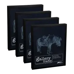 Ambiance Gallery Wood 1.5" Deep Picture Frames - 13 x 19" - 8 Pack Black Wood Frame, Shatter-Resistant Acrylic Glazing & MDF Backing, Horizontal or Vertical Wall Display