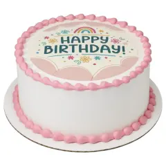 Happy Birthday Rainbow Edible Image 7.5" Round