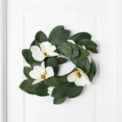 24 Inch Faux Magnolia Wreath Door Artificial Flower Hanging for Home Decor