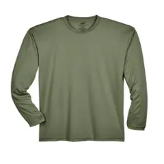 UltraClub&reg; Long-Sleeve Performance T-Shirt Military Green