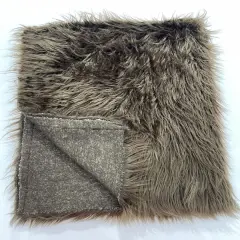 1 Yard Shaggy Vegan Faux Fox Fur Fabric for Crafting Decor and Costumes Brown