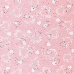 Mook Fabrics Hearts Adored Cotton Fabric [45 in. Wide] - By The Yard Pink