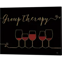 Underlined Wine IX Black by Veronique Charron 20" x 16" Canvas Wall Art