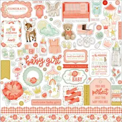 Echo Park It's A Girl 12 x 12 Cardstock Stickers