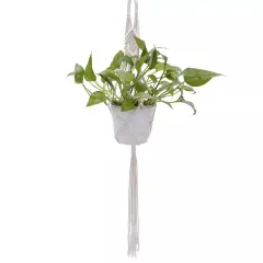 White Plant Hangers Hanging Planters Pot with Cotton Rope Eco-Friendly