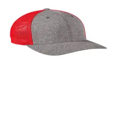 Port Authority&reg; Melange Mesh Trucker Cap Stylish Flexible Fit True Red/G Heather