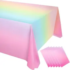 6 Pack Rainbow Tablecloth Pastel Table Cloths