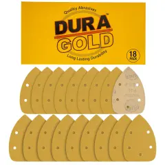 40 Grit - 5-Hole Pattern Hook & Loop Sanding Sheets for Mouse Sanders - Box of 18