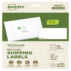 Avery EcoFriendly Shipping Labels, 2 x 4 Inches, Pack of 250