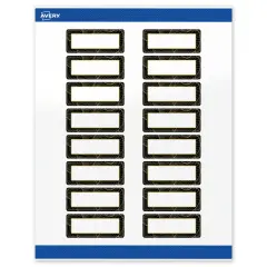Avery Printable Rectangle Address Labels with Sure Feed Technology, Pre-Printed Black Border with Gold Pattern, Glossy White, 1" x 2-5/8", Laser & Inkjet Compatible, 160 Total