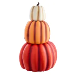 3‑Piece Fall Pumpkin Stack &ndash; Multi‑Color Resin D&eacute;cor, 26&Prime; Tall