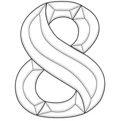 4" x 5-1/2" Exquisite Clear Glass Number 8 Bevel Cluster BN8