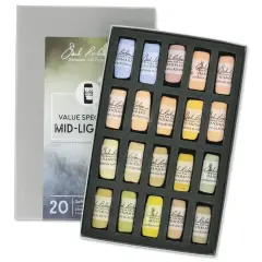 Richeson Soft Handrolled Pastels - Mid Lights 4, Set of 20