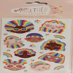 Better Together Rainbow People Flat Stickers - 2 Sheets
