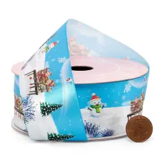 Christmas Scene Satin Ribbon 1 1/2 '' x 25 Yards