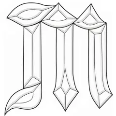 6" x 5-1/2" Exquisite Clear Glass Letter M Bevel Cluster BLM