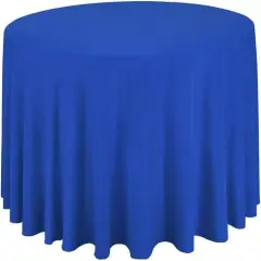Professional 120&rdquo; Round Royal Blue Tablecloth &ndash; Seamless Polyester for Banquets & Celebrations