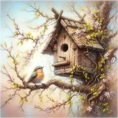 Bird Diamond Painting Kit for Adults, 5D Landscape Diamond Art Beginners - DIY Full Diamond Dot Gem Art Paintings, Suitable Gifts, and Home Decoration Crafts，12x12Inch