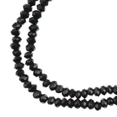 Crystal Lane DIY 2-Strand 7in Opaque Finish Glass Rondelle Donut Bead Strands