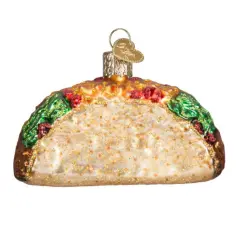 Old World Christmas 2.0 Inch Taco Christmas Tree Ornament , Ornament Mexican Fast Food Multicolored