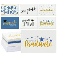Graduation Cards Bulk Assortment - 36 Pack Congratulations Greeting Cards with Envelopes 4x6, 6 Designs - 2025 Graduation Party Supplies