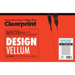 Clearprint 1000H 11" x 17" Design Vellum Pad with 30-Degree Isometric Fade-Out Grid, 16 lb., 100% Cotton, 50 Sheets/Pad