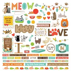 PhotoPlay Cat Nip Elements Stickers 12"X12"