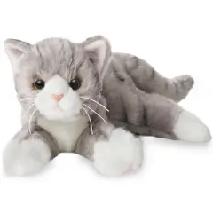 Bearington Collection Socks the Cat 15 In Plush Cat - Stuffed Animal Grey Cat Plush Toy - Stuffed Cats That Look Real - Plushies for Kids, For Ages 3-14