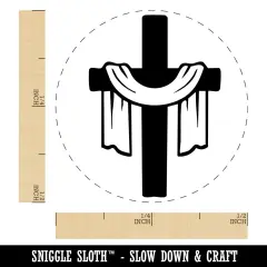 Draped Cross Easter Christianity Jesus Christ Self-Inking Rubber Stamp Crafting Dry Pad