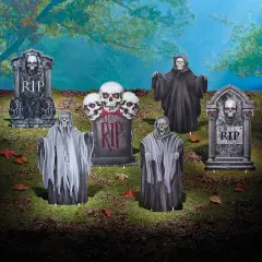 Collections Etc Graveyard Garden Halloween Outdoor Stakes - Set of 6