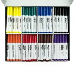 School Smart Art Markers, Conical Tip, Assorted Colors, Set of 200