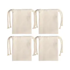 Craft Express 4 Pack Sublimation Drawstring Gift Bags &ndash; 5"x7" White Reusable Blanks