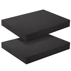 2-Pack Packing Foam Sheets - 16x12x2 Customizable Polyurethane Insert Pads for Tool Case Cushioning, Crafts (Black)