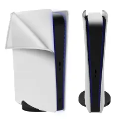 Insten Silicone Skin Cover For PS5 Digital Edition Console, Anti-Scratch Anti-Dust Protective Case, White