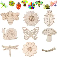 80 PCS Unfinished Wooden Cutouts